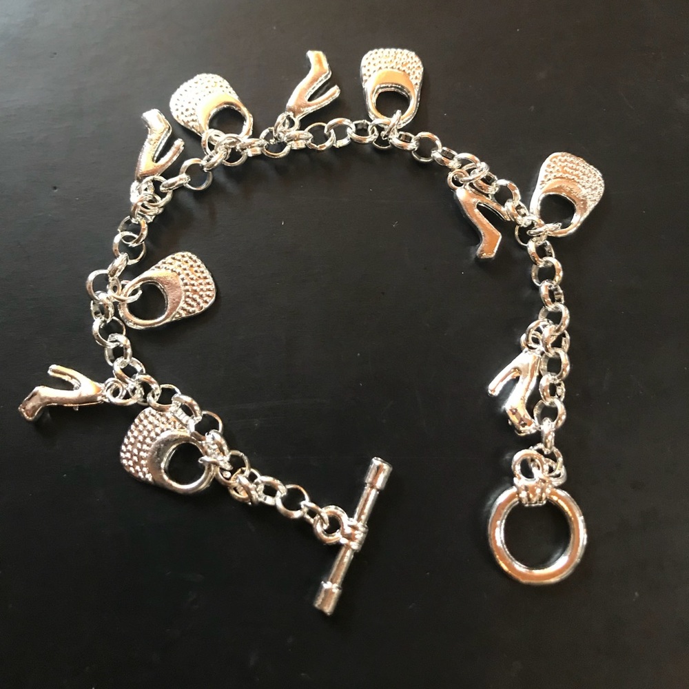 New Sterling Silver Plated Charm Bracelet